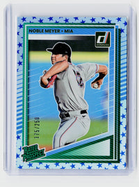 2025 Panini Donruss Baseball Rated Prospect Noble Meyer #110 Stars /250 - front