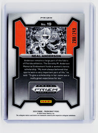 2024 Panini Prizm Draft Picks Neal Anderson Blue Wave #19 /249 Florida Gators - back