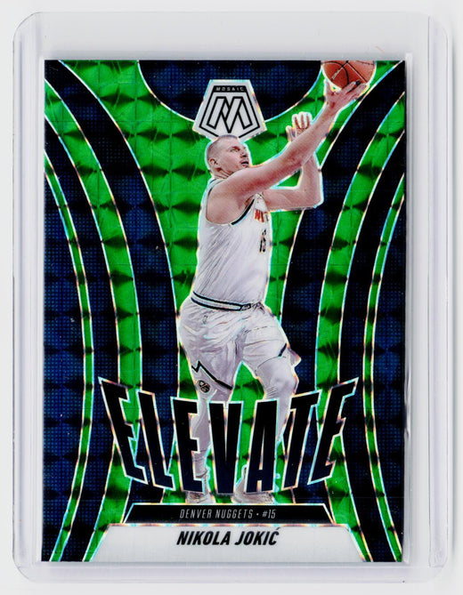 2024-25 Panini Mosaic Elevate Green Mosaic Nikola Jokic #20 Denver Nuggets - front