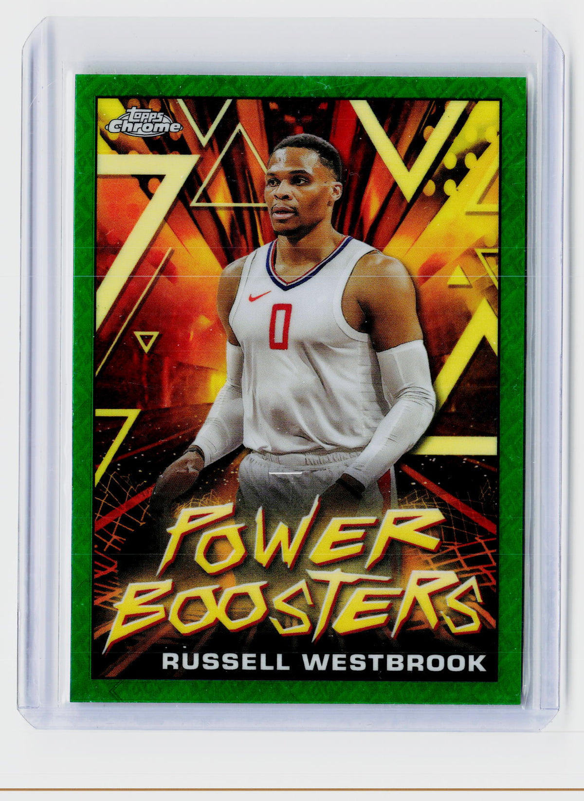 2024 Topps Chrome Power Boosters Green Refractor Russell Westbrook PB-8 - front