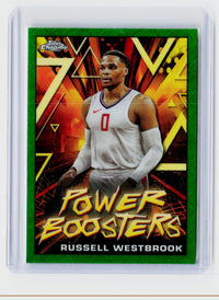 2024 Topps Chrome Power Boosters Green Refractor Russell Westbrook PB-8 - front