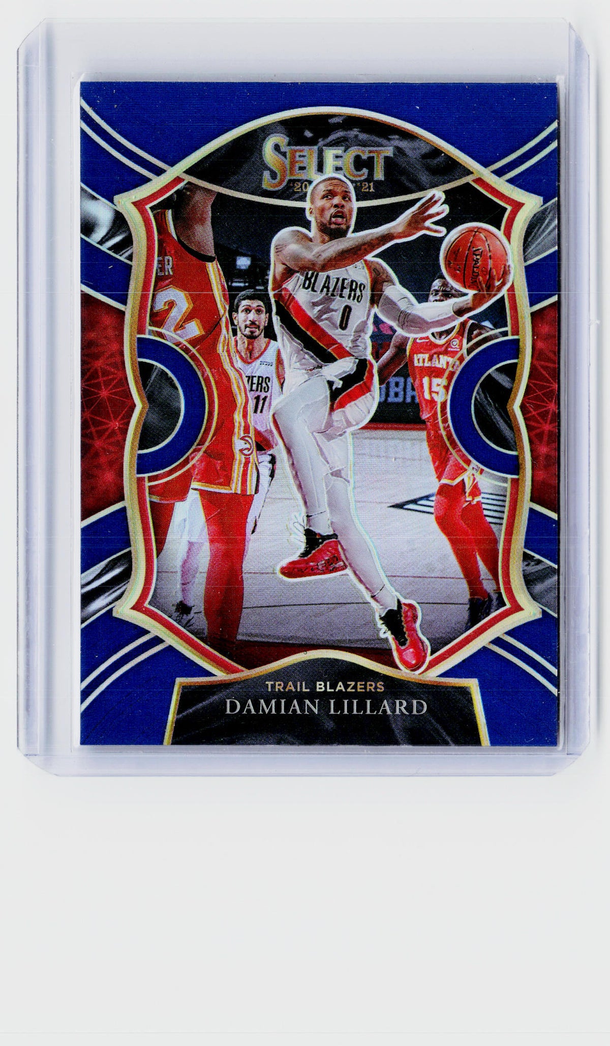 2020-21 Panini Select Basketball Damian Lillard Blue Prizm Concourse #24 - front
