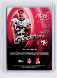 2025 Topps Finest Creative Refractor CR-26 Christian McCaffrey - back