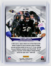 2024 Panini Phoenix Football Adisa Isaac Rookie Red #152 /99 Baltimore Ravens - back