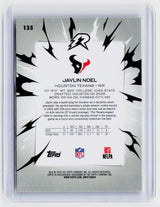2025 Topps Rookie Rush Jaylin Noel RC #135 Houston Texans - back