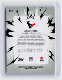 2025 Topps Rookie Rush Jaylin Noel RC #135 Houston Texans - back