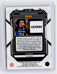 2023 Panini Prizm Draft Picks Jordan Hawkins Rookie #42 Connecticut Huskies - back