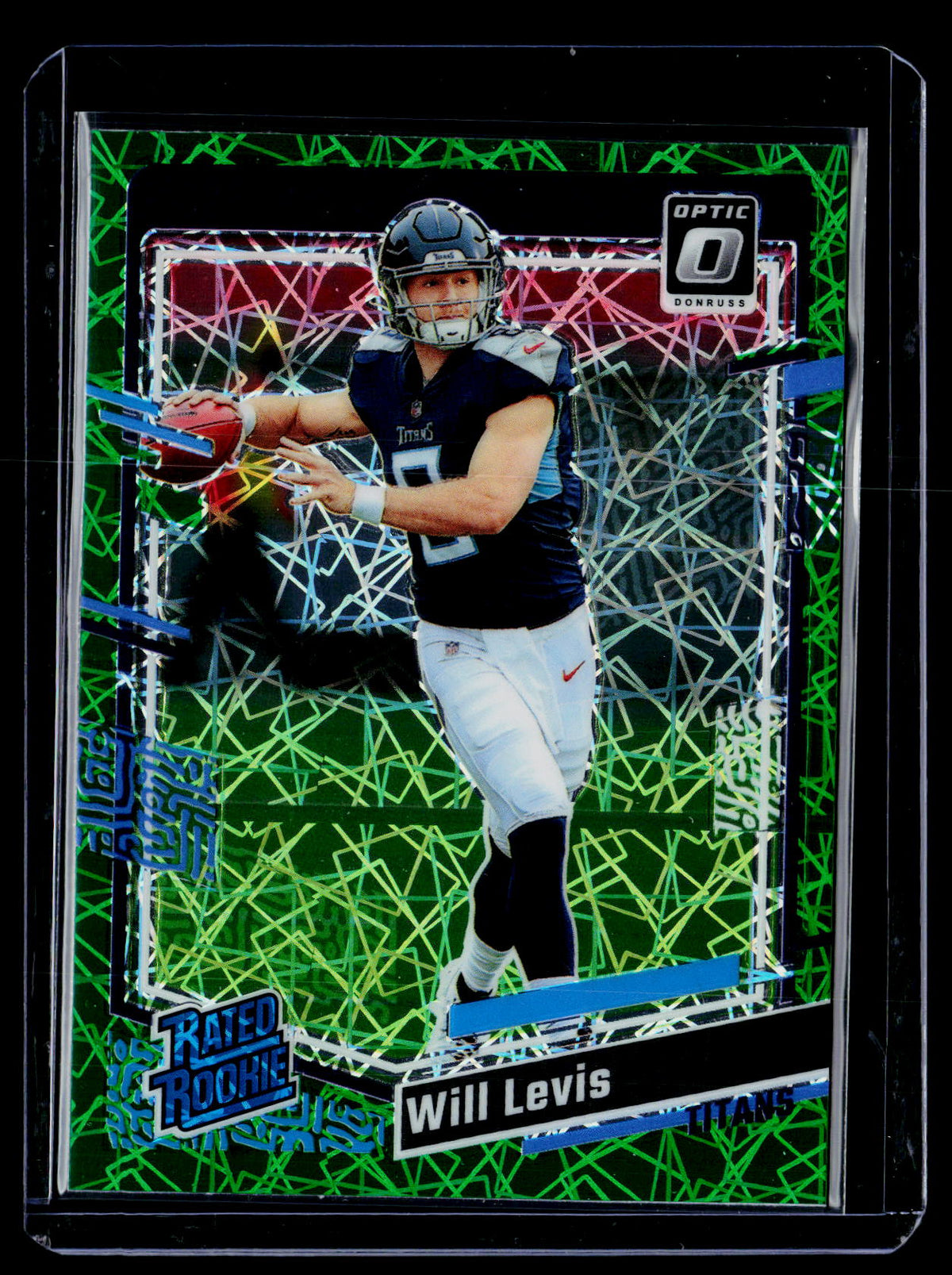 2023 Panini Donruss Optic Rated Rookie Will Levis #298 Green Shock - front