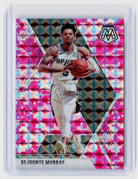 2019-20 Panini Mosaic Pink Camo Dejounte Murray #46 San Antonio Spurs - front
