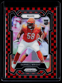 2023 Panini Prizm Football Darnell Wright RC #313 Red and Black Checkerboard Bears - front