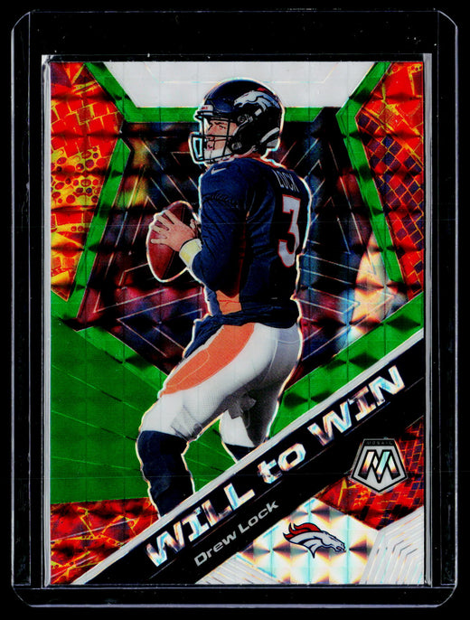 2020 Panini Mosaic Will to Win Drew Lock #WW17 Prizm Reactive Green - front