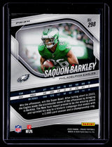 2025 Panini Prizm Saquon Barkley Red Disco Prizm #298 Philadelphia Eagles - back