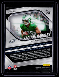 2025 Panini Prizm Saquon Barkley Red Disco Prizm #298 Philadelphia Eagles - back