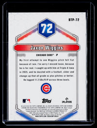 2026 Topps Bowman Chrome Top 100 Jaxon Wiggins #BTP-72 Chicago Cubs - back