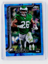 2025 Topps Chrome Saquon Barkley Blue Refractor #248 Philadelphia Eagles - front