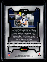 2023 Panini Prizm Football Trey Lance Red and Yellow Prizm #274 - back
