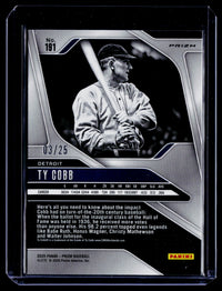 2025 Panini Prizm Baseball Ty Cobb White Prizm #191 03/25 - back