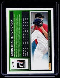 2025 Panini Donruss Rated Rookie Jairo Iriarte Blue #22 /149 - back