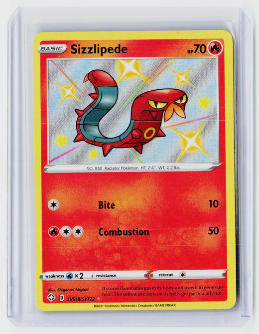 2021 Pokémon Shining Fates Shiny Vault Sizzlipede SV018/SV122 - front