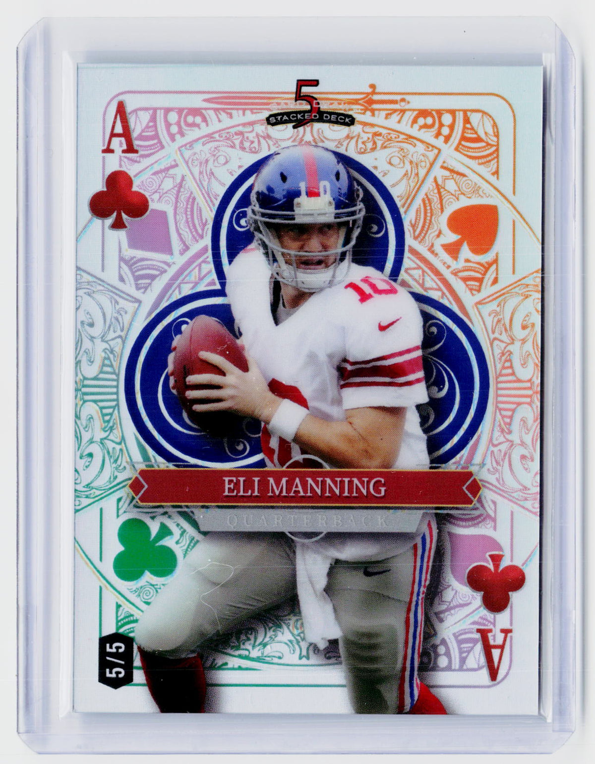 2024 Wild Card 5 Card Draw Stacked Deck Eli Manning 5/5 - front