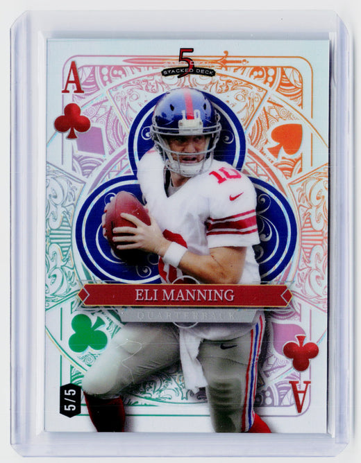 2024 Wild Card 5 Card Draw Stacked Deck Eli Manning 5/5 - front
