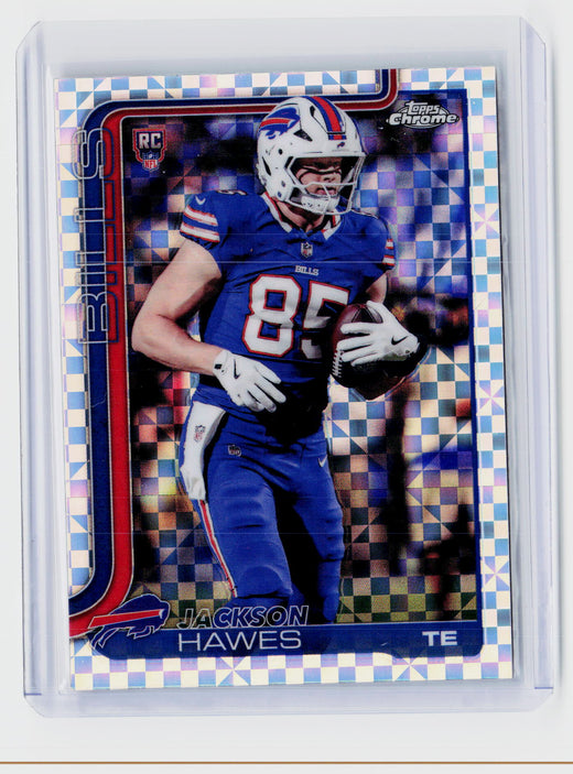2025 Topps Chrome Football Jackson Hawes RC X-Fractor #397 Buffalo Bills - front