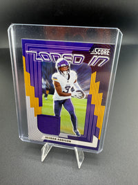 2025 Panini Score Football Jordan Addison Minnesota Vikings Memorabilia Card - front