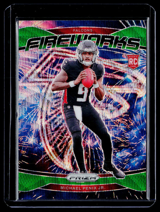 2024 Panini Prizm - Fireworks Silver Prizm #16 Michael Penix Jr. - front