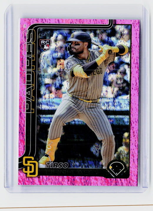 2025 Topps Update Series US147 Tirso Ornelas RC Pink Foil San Diego Padres - front