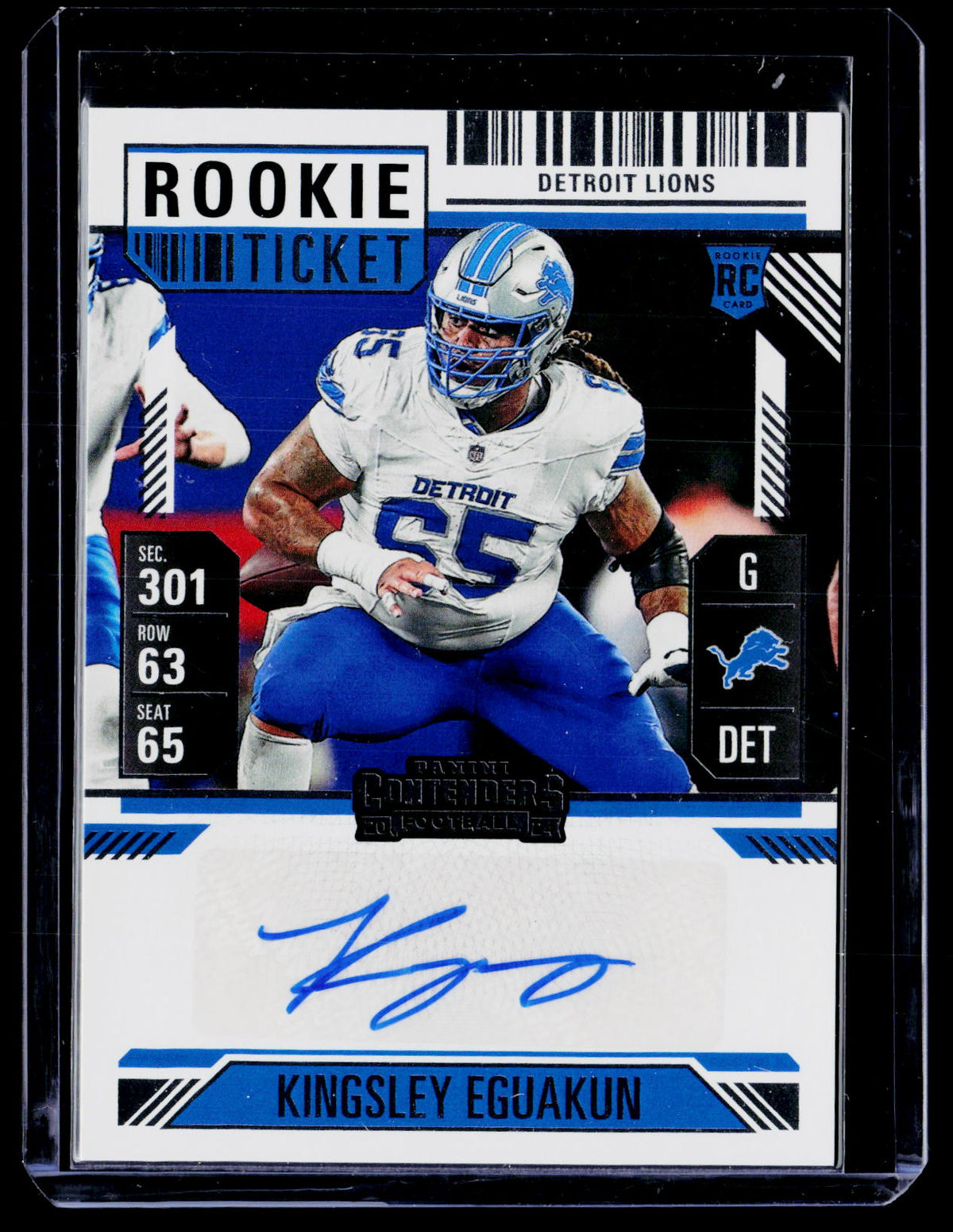 2024 Panini Contenders Football Rookie Ticket Kingsley Eguakun Auto #295 - front