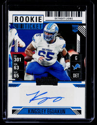 2024 Panini Contenders Football Rookie Ticket Kingsley Eguakun Auto #295 - front