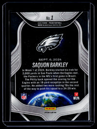 2025 Panini Prizm Football Global Reach Saquon Barkley #1 Eagles - back