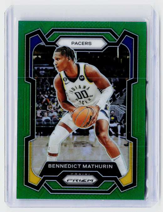 2023-24 Panini Prizm Benedict Mathurin #14 Green Prizm Indiana Pacers - front