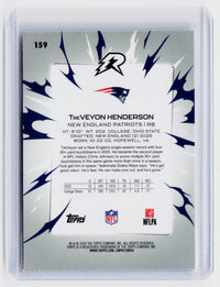2026 Topps Football TreVeyon Henderson RC #159 New England Patriots - back