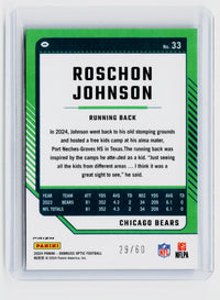2024 Panini Donruss Optic Football Roschon Johnson Green Holo #33 /60 - back