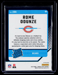2024 Panini Donruss Optic Football Rated Rookie Rome Odunze #286 Chicago Bears - back