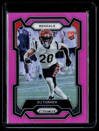 2023 Panini Prizm Football DJ Turner Pink Prizm Rookie #319 - front