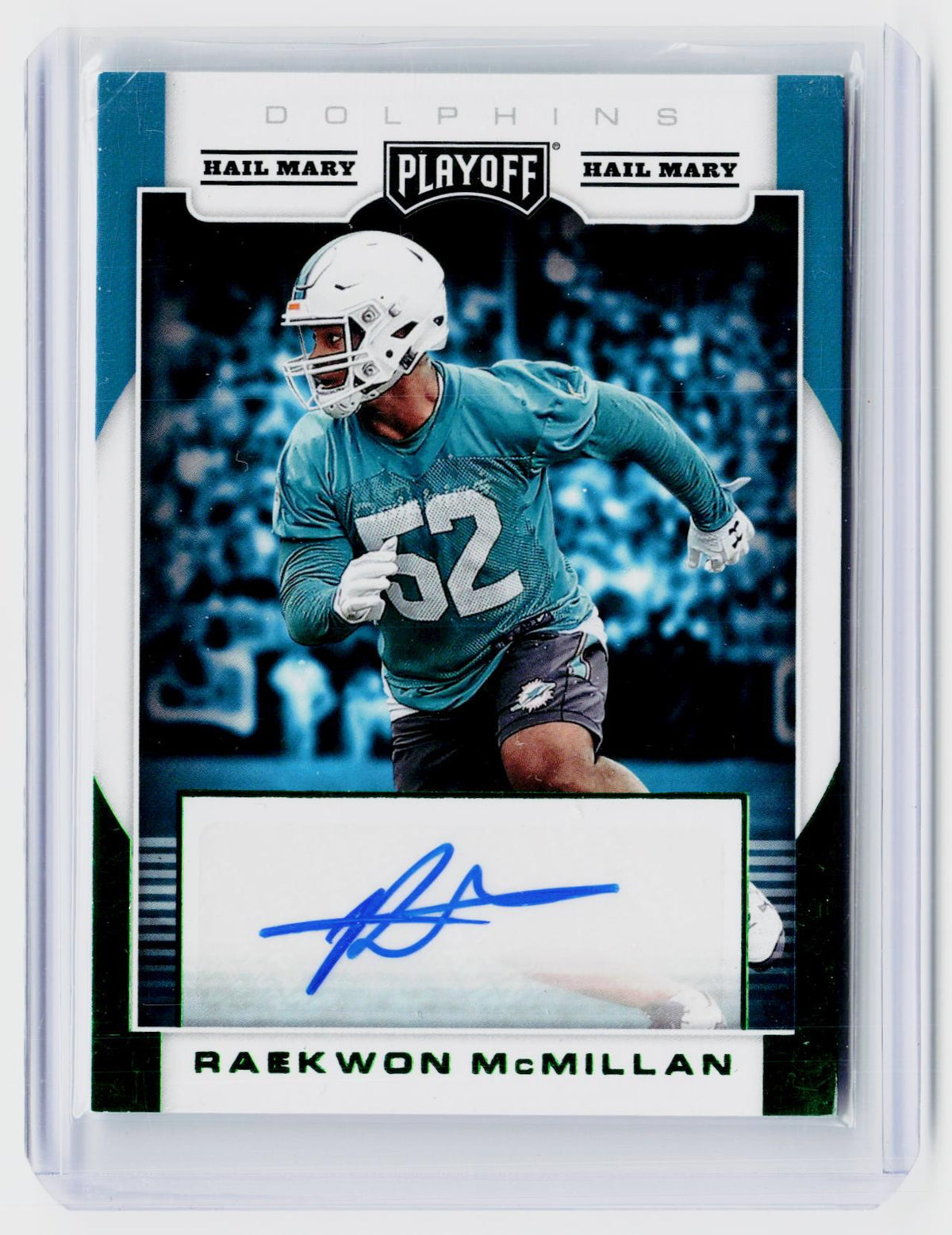 2017 Panini Playoff Hail Mary Signatures Raekwon McMillan Rookie Autograph #RS-RM Miami Dolphins - front