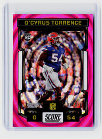 2023 Panini Score Football O'Cyrus Torrence Pink Rookie #398 /199 - front
