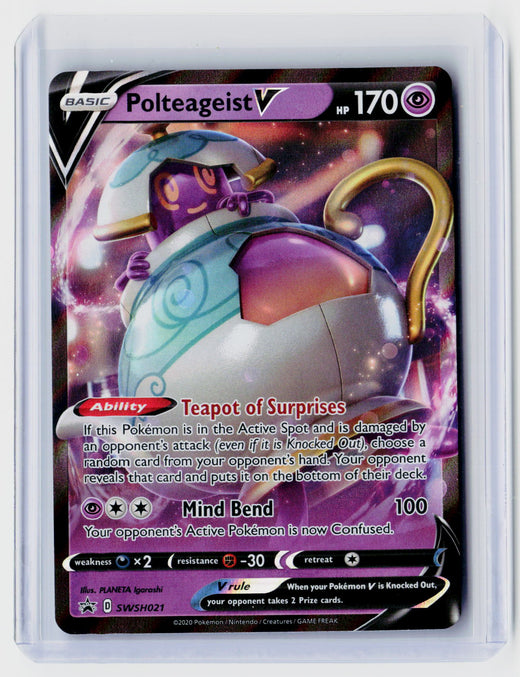 2020 Pokémon Sword & Shield Polteageist V SWSH021 Promo - front