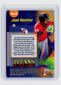 2026 Topps Titans of the Game José Ramírez TOG-26 Cleveland Guardians - back