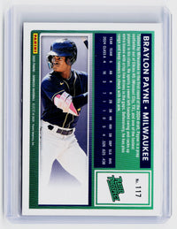 2025 Panini Donruss Baseball Rated Prospect Braylon Payne #117 /199 - back