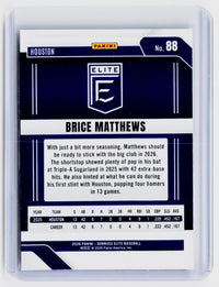 2026 Panini Donruss Elite Baseball Brice Matthews #88 Houston Astros - back