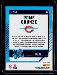 2024 Panini Donruss Optic Rated Rookie Rome Odunze #309 Chicago Bears - back