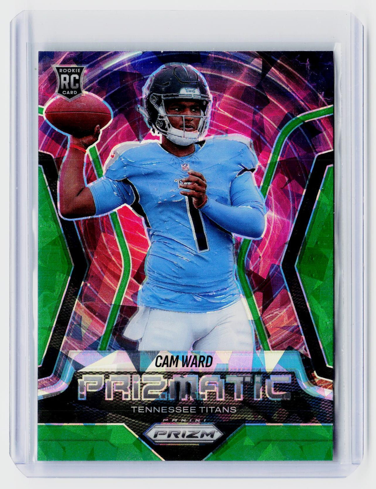 2025 Panini Prizm Football Cam Ward Rookie Green Prizm #4 Tennessee Titans - front