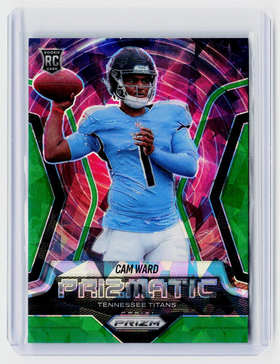 2025 Panini Prizm Football Cam Ward Rookie Green Prizm #4 Tennessee Titans - front