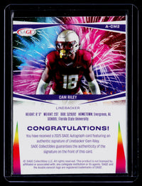 2025 SAGE Autograph Cam Riley Auto #A-CM2 - back