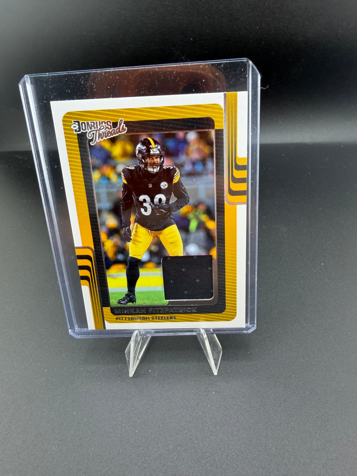 2025 Panini Donruss Threads Minkah Fitzpatrick DTH-MFS Pittsburgh Steelers Memorabilia - front