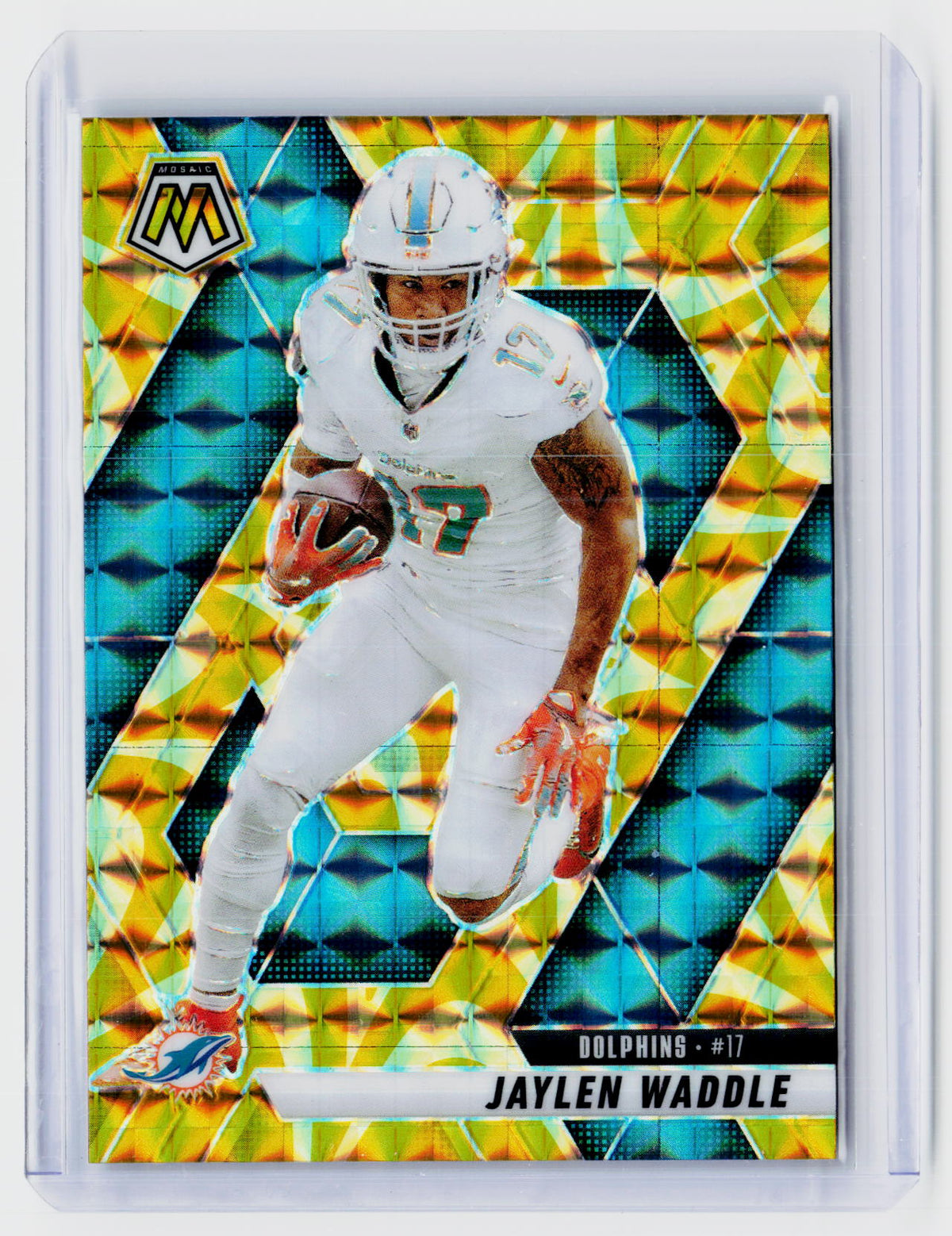 2025 Panini Mosaic Football Jaylen Waddle #155 Miami Dolphins - front