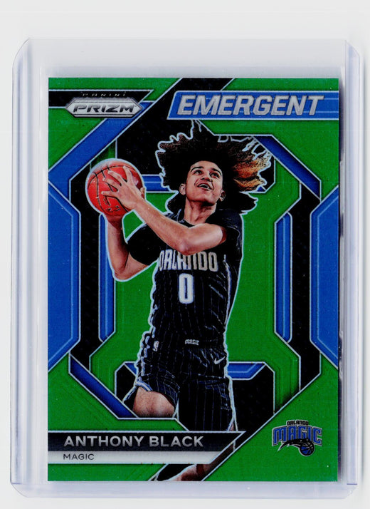 2023-24 Panini Prizm Emergent Green Prizm Anthony Black #3 Rookie Card - front